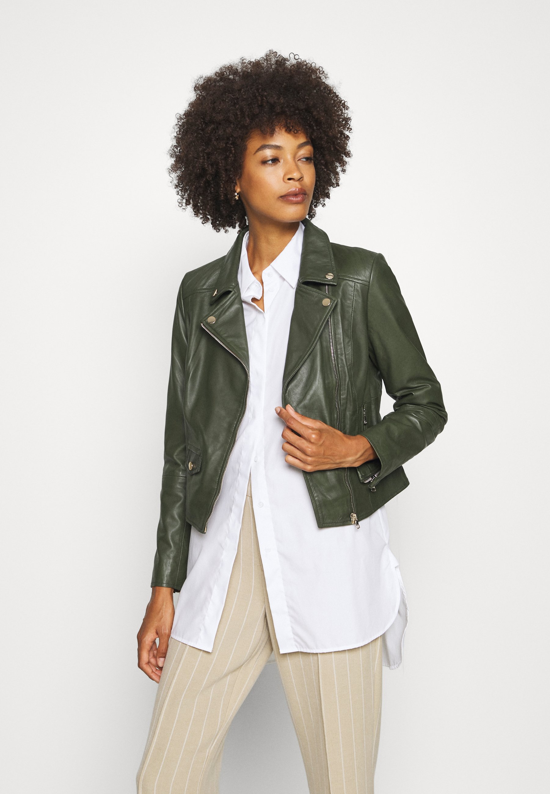 FABIENNE Leren jas green FABIENNE Leren jas green