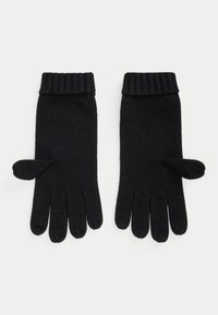 Lauren Ralph Lauren CREST-BUTTON-TRIM KNIT GLOVES - Cimdi - black