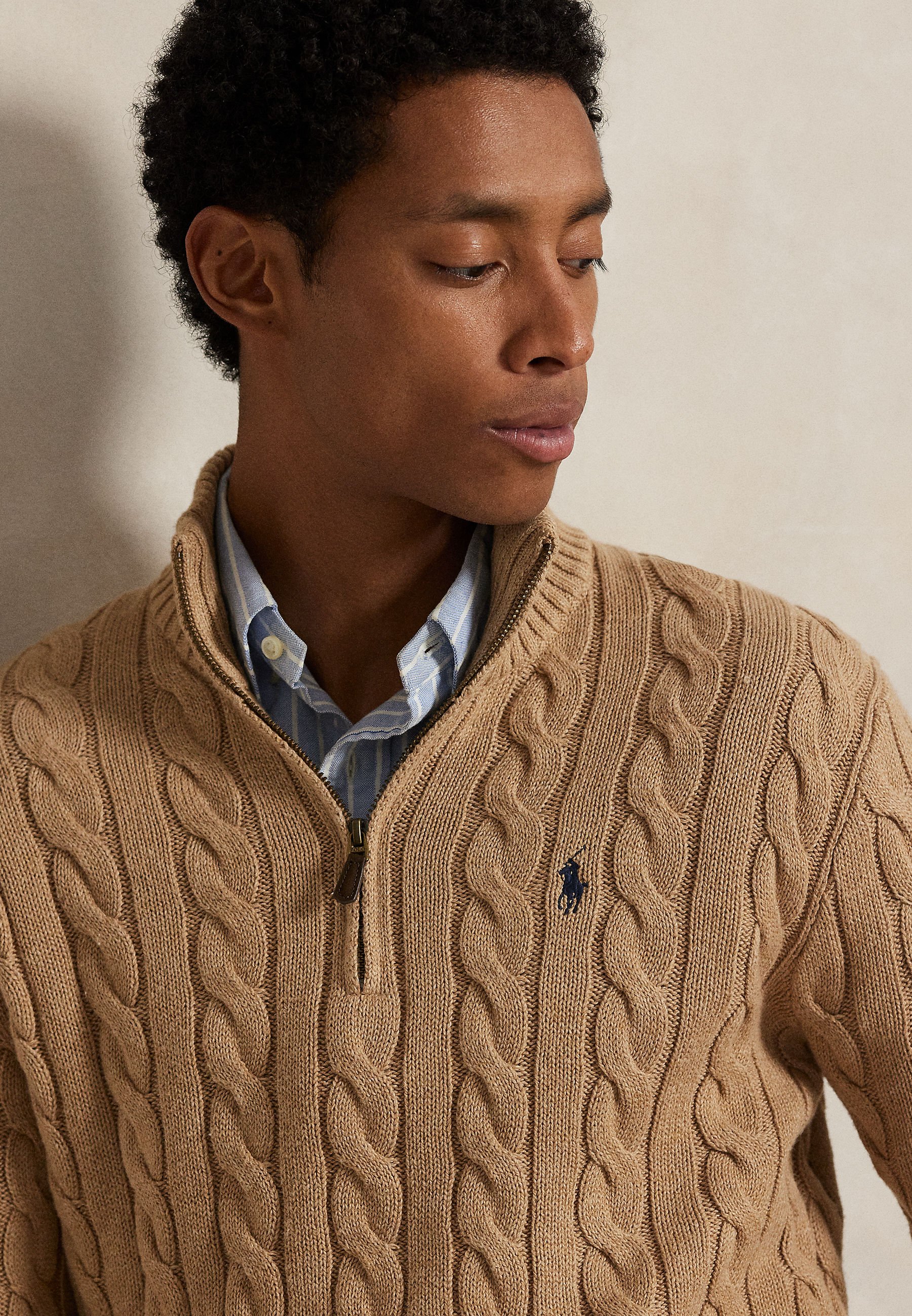Polo Ralph Lauren CABLE-KNIT COTTON QUARTER-ZIP SWEATER - Jumper
