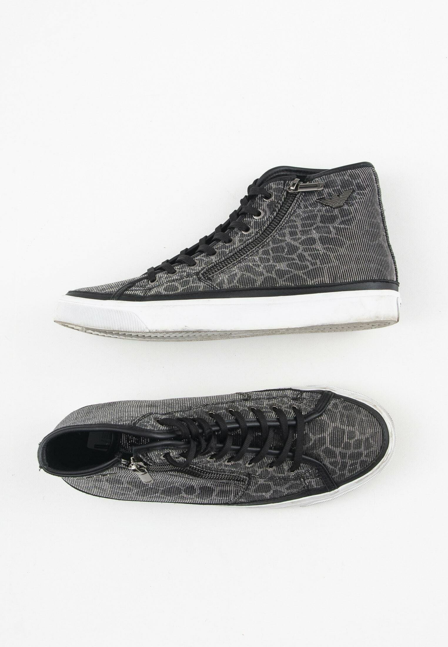 Emporio Armani Sneakers hoog - silver/zilverkleurig - Zalando.nl