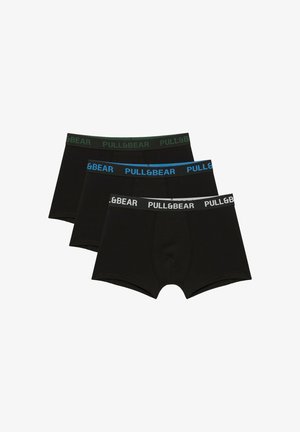 PULL&BEAR, LOGO - 3-PACK OF BOXERS - Kurze Boxershorts - black