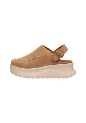DELRAY CLOG SUEDE - CLOGS - Wedge sandals - tan tan