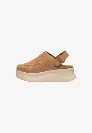HEYDUDE DELRAY CLOG SUEDE - CLOGS - Sandales compensées - tan tan