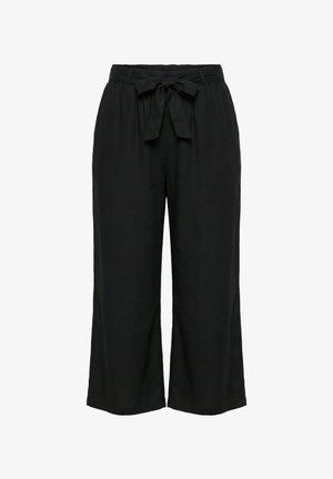 MIAMODA, CULOTTE, WEITES, GERADES BEIN, BINDEGÜRTEL - Pantalones - black