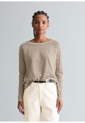 GESTREIFTES AUS LOOSE  - Langarmshirt - dark brown