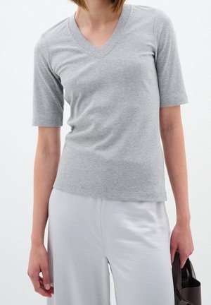 T-shirt basique - mottled light grey