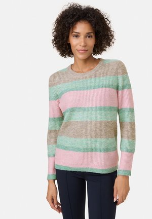 RUNDHALS MIT BLOCKSTREIFEN - Strickpullover - mint multicolour stripes