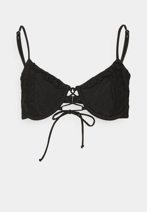 Frankies Bikinis LUCIA EYELET - Πάνω μέρος μπικίνι - black