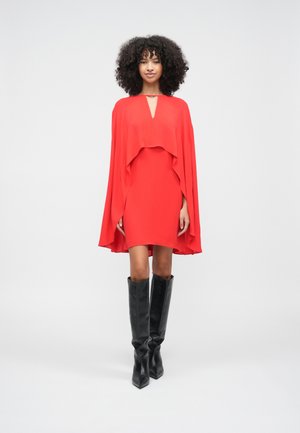 SHORT CAPE DRESS - Juhlamekko - racing red