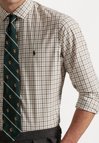 Polo Ralph Lauren CUSTOM FIT PLAID STRETCH POPLIN SHIRT - Camicia - cream/brown