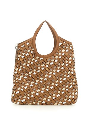SHOPPING - Shopping bag - comb stones t cognac