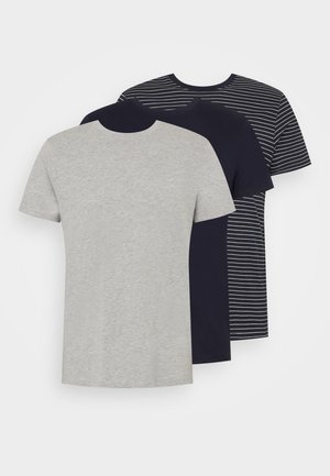 Brave Soul 3 PACK - T-Shirt print - rich navy/ light grey marl