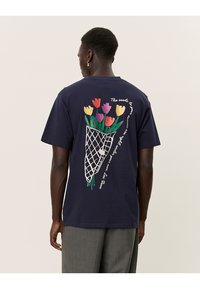 Les Deux BOUQUET - Marškinėliai su spaudiniu - dark navy