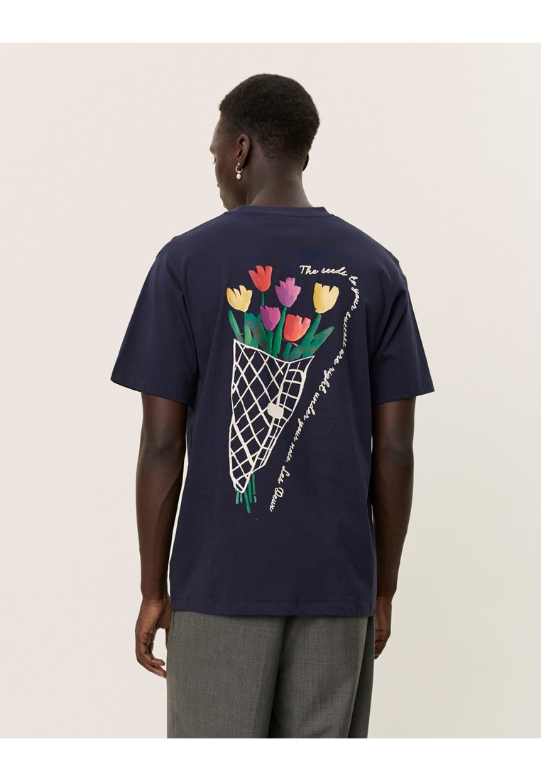 Les Deux BOUQUET - Marškinėliai su spaudiniu - dark navy