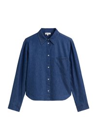Hemdbluse - deep mid blue wash