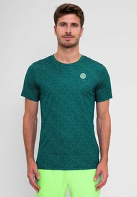 BIDI BADU SPIKE CREW TWO COLORED TEE - Camiseta estampada - dunkelgrün grün