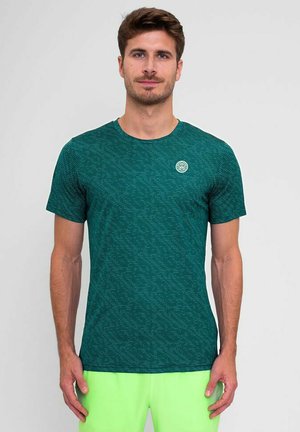 SPIKE CREW TWO COLORED TEE - Camiseta estampada - dunkelgrün grün
