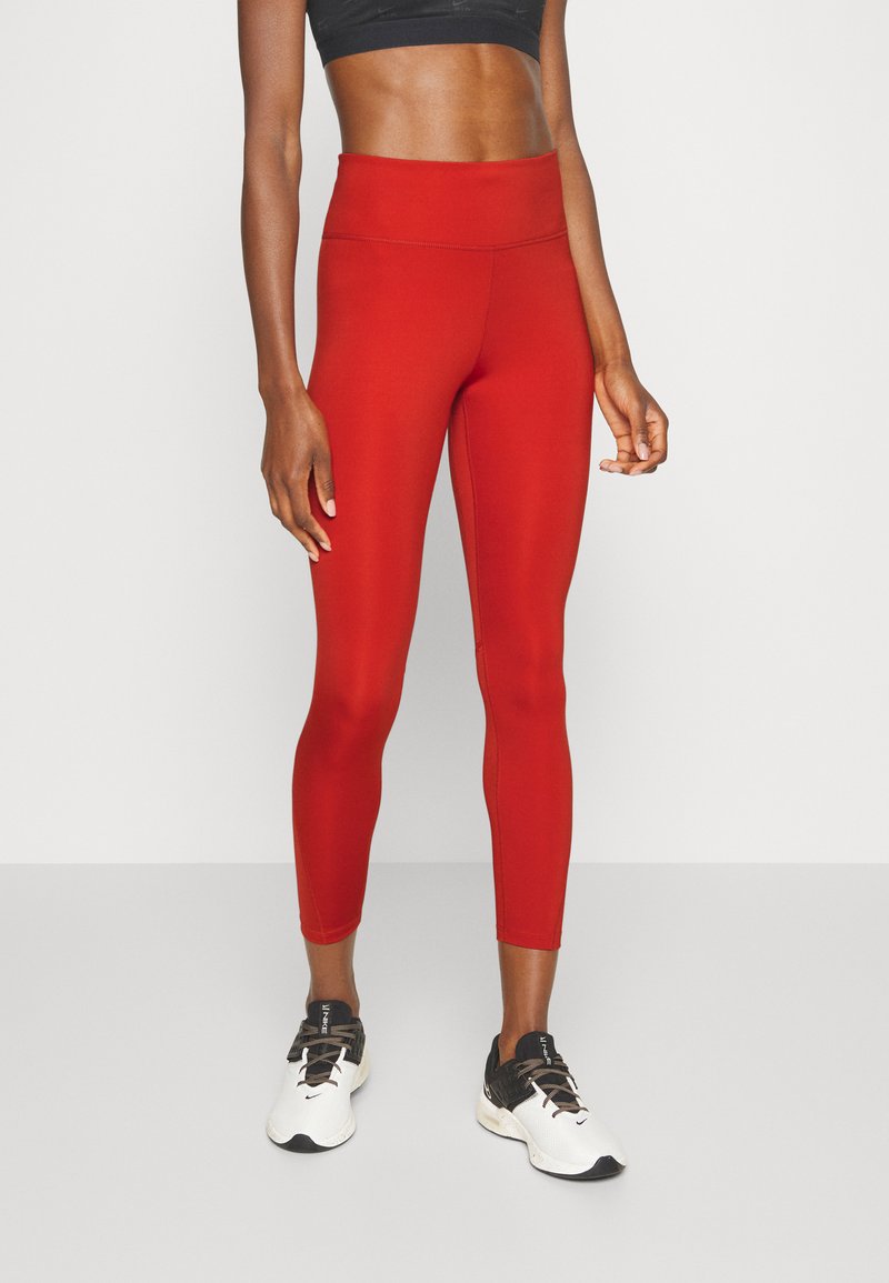 Nike Performance ONE - Leggings - rot/weiss