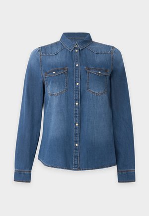 Vero Moda, VMMARIA SLIM SHIRT - Blusa - medium blue denim