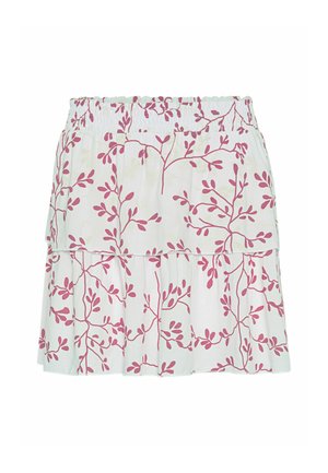 AMERICANDREAMS, SALLY SHORT SKIRT - Jupe trapèze - white pink leaf