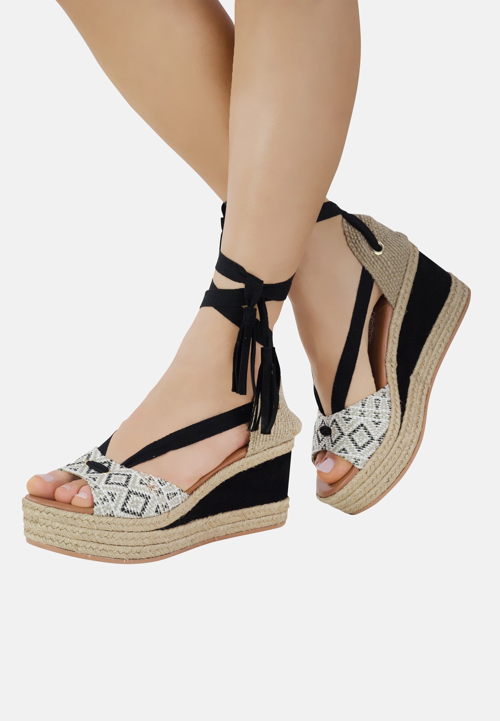 Priscila Welter Sandalen met sleehak - beige/Zwart - Zalando.nl