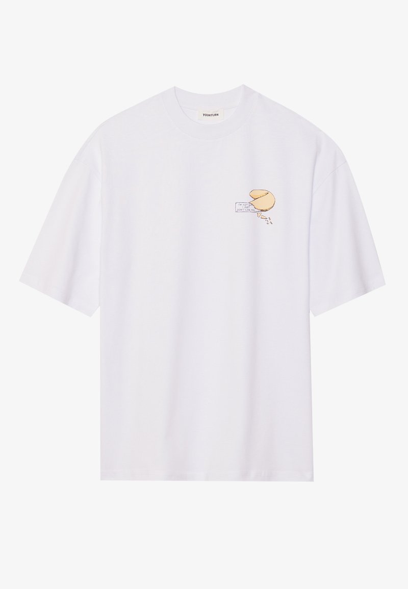 YOURTURN T-shirt print wit YOURTURN T-shirt print wit