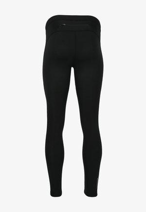 Svarta leggings i smooth, elastisk tyg. Har en figurnära design, hög midja och en liten ficka med dragkedja på baksidan.
