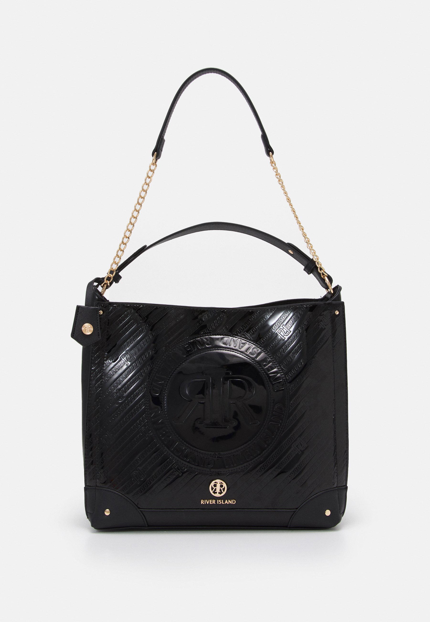 river island black tote bolsa