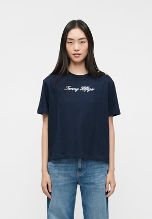 GOLD SCRIPT TEE - T-shirts print - dark night navy