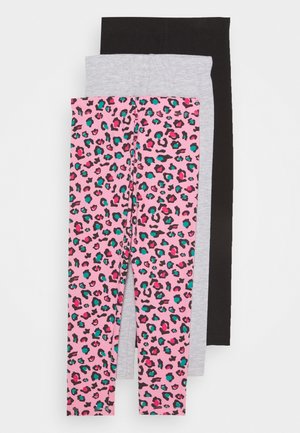 BASIC GIRLS 3 PACK - Legging - pink/light grey