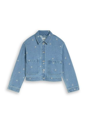TOM TAILOR DENIM, TOM TAILOR DENIM JACKEN JEANSJACKE MIT STICKEREIEN - Jeansjacke - blue white daisy embroidery