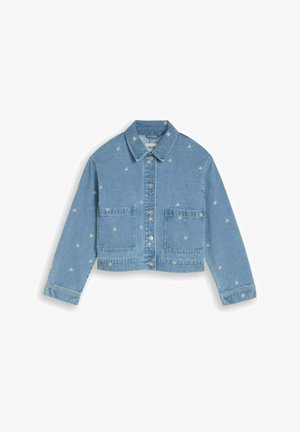 TOM TAILOR DENIM, TOM TAILOR DENIM JACKEN JEANSJACKE MIT STICKEREIEN - Teksajakk - blue white daisy embroidery