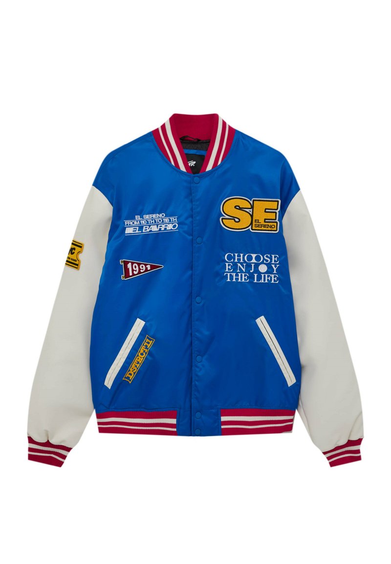 PULL&BEAR VARSITY Geacă bomber blue denim/denim albastru Zalando.ro