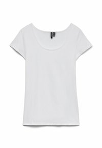 T-shirt bianco a maniche corte realizzato in cotone liscio, con scollatura rotonda e orlo dritto per un fit rilassato.