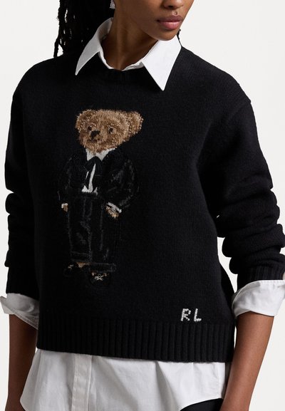 Polo Ralph Lauren POLO BEAR WOOL-BLEND CREWNECK SWEATER - Striktrøje - black