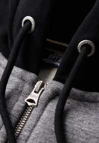 Superdry & Co ESSENTIAL BASEBALL - Sudadera con cremallera - dark grey fleck marl black