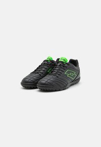 Lotto STADIO 705 TF UNISEX - Chaussures de football sur gazon - all black/spring green
