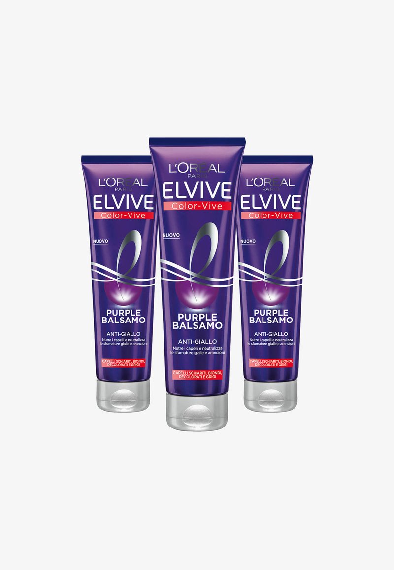 L'Oréal Paris - BALSAMO ANTIGIALLO COLOR VIVE PURPLE, BALSAMO ANTIGIALLO PER CAPELLI SCHIARITI, BIONDI, DECOLORATI E GRIGI, 150 ML - 3 PACK - Balsamo, Ingrandire