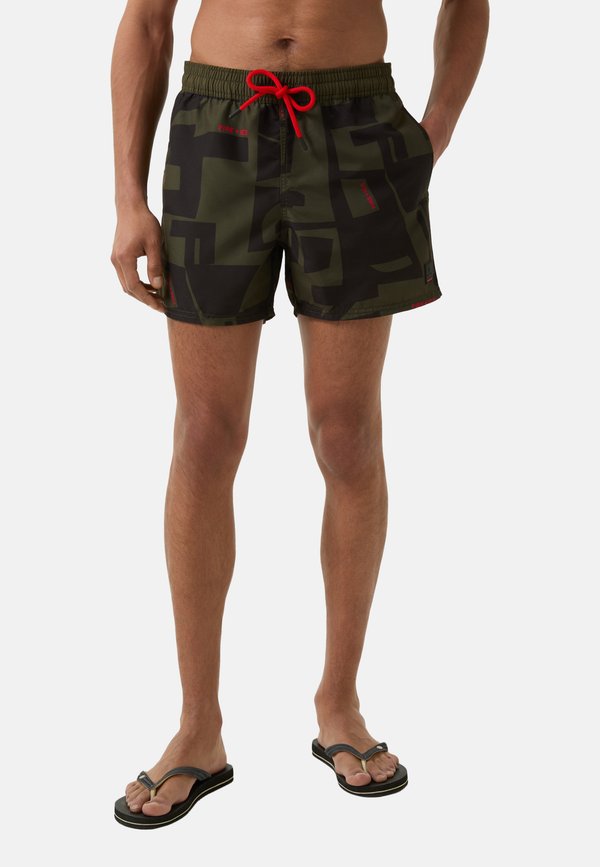 BADE NELSON - Badeshorts - oliv grün schwarz