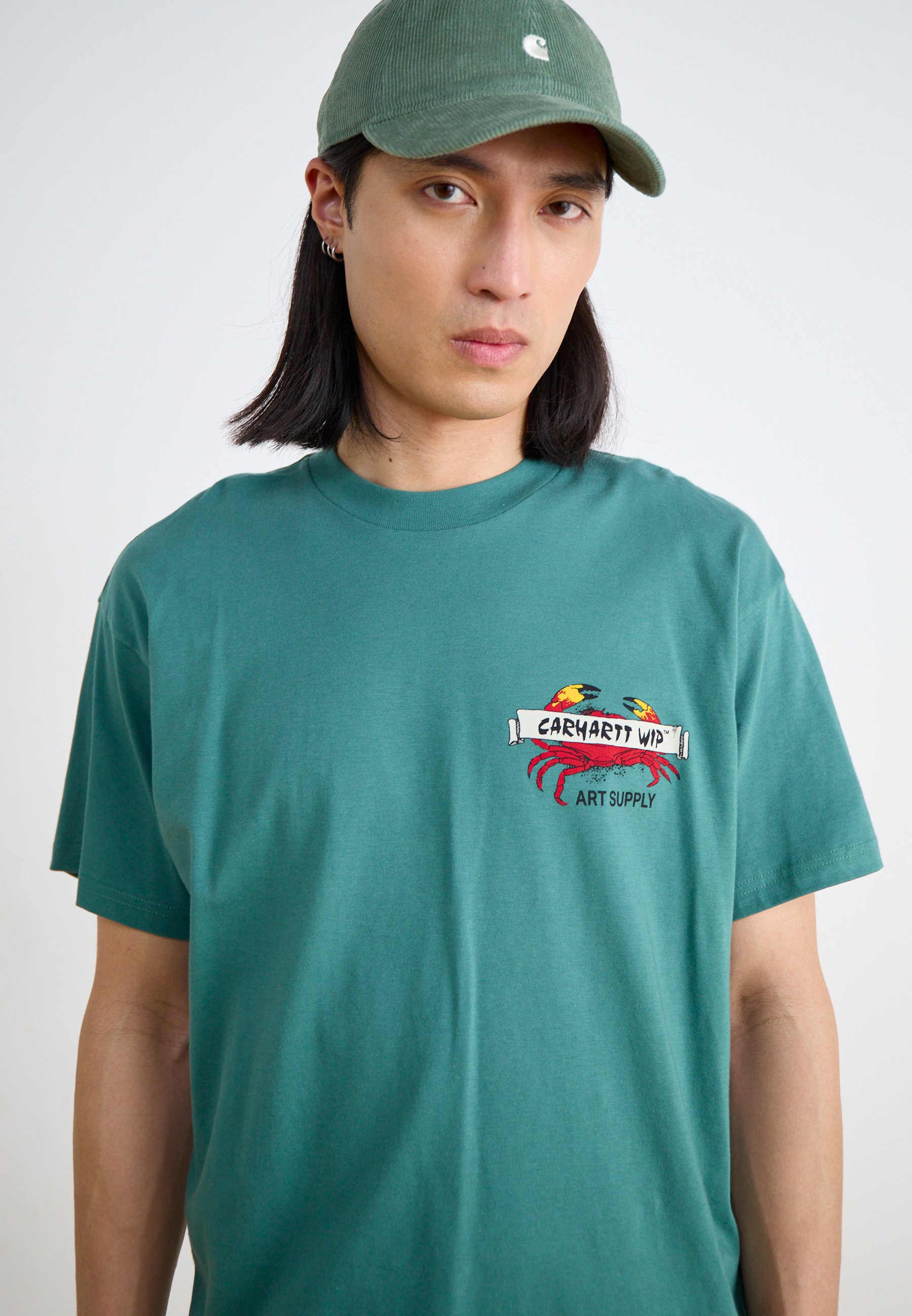 Tシャツ・カットソー CARHARTT WIP 'Crab Paint' T-shirt Green Carhartt WIP Crab Paint Tee (Silver Pine) - NewYakCity