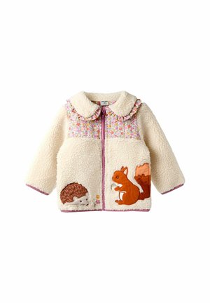 REGULAR FIT ZIP-UP WITH COLLAR - Jachetă din fleece - cream
