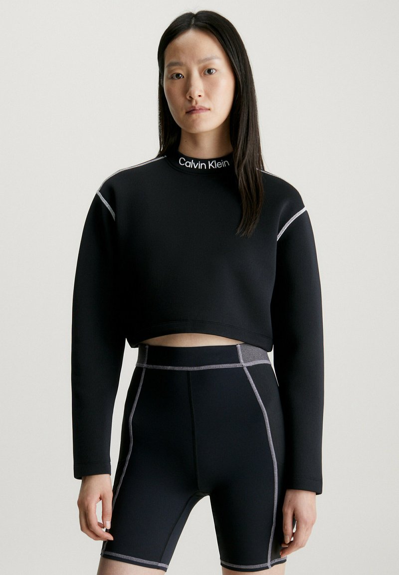 Calvin Klein Performance - CROPPED MOCK NECK LOGO - Longsleeve - black beauty, Vergroten