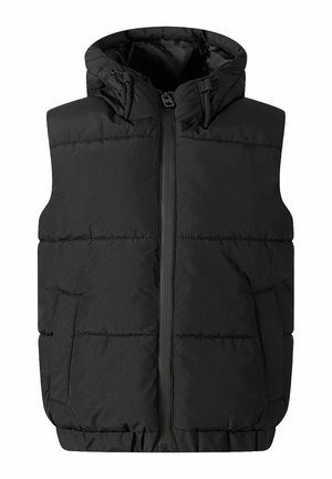 PADDED RIPSTOP WITH HOOD - Vest - black