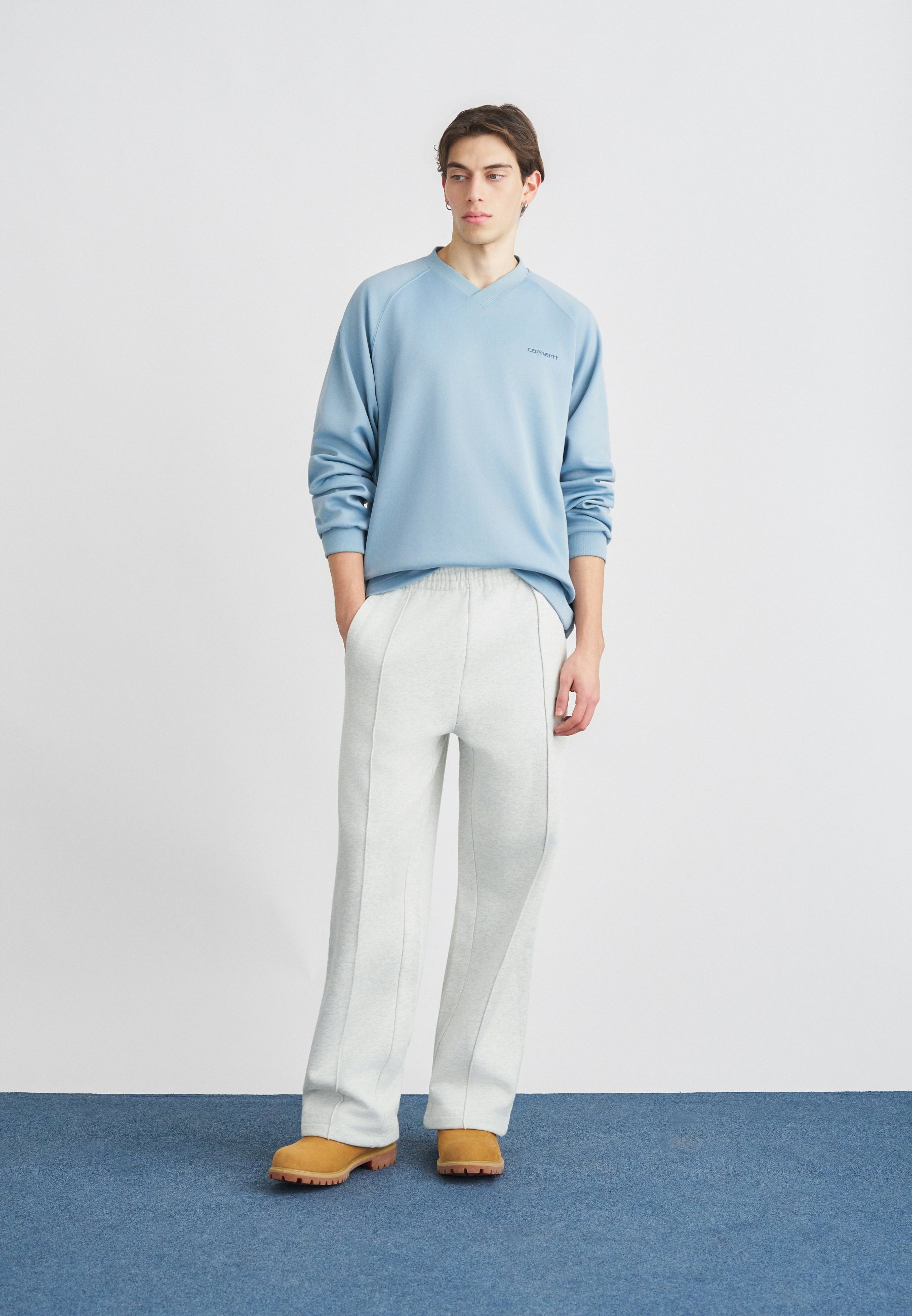 Carhartt WIP POND CORPS PANT - Tracksuit bottoms - ash heather