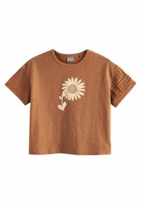 Next - SHORT SLEEVE  - REGULAR FIT - Tricou cu imprimeu - brown sunflower Imagine miniatură 1