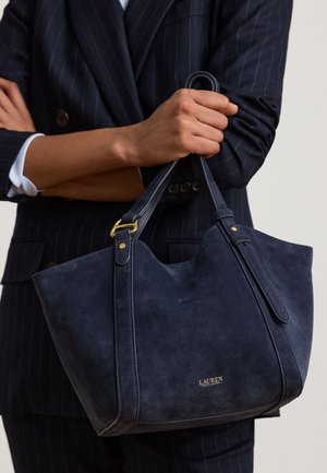 Lauren Ralph Lauren, SHEEP-SUEDE SMALL TASHA TOTE BAG - Τσάντα χειρός - navy