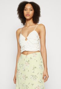 Abercrombie & Fitch BARE RUCHED HARWARE TOP - Blusa - jet stream