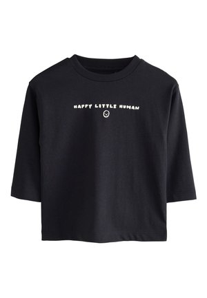 Next, REGULAR FIT - LONG SLEEVE SMALL GRAPHIC PRINTED T-SHIRT . - Langærmet T-shirt - black happy little human slogan
