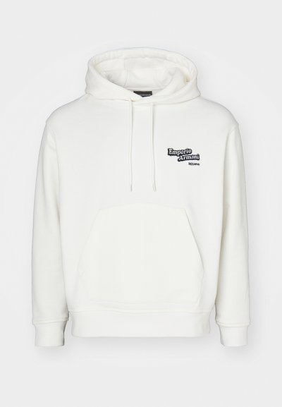Emporio Armani FELPA - Felpa con cappuccio - off white
