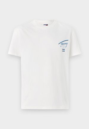 Tommy Jeans SIGNATURE CITY TEE UNISEX - Print T-shirt - ecru